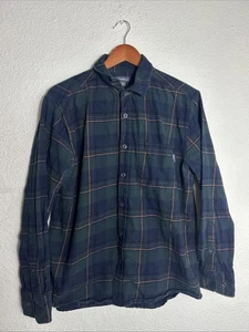 Camisa de franela a cuadros verde manga larga grande de algodón Eddie Bauer para hombre - Imagen 1 de 15