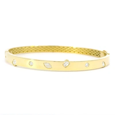 0.60ct Round Marquise & Emerald Lab Grown Diamond 18K Yellow Gold Diamond Bangle - Image 1 of 4