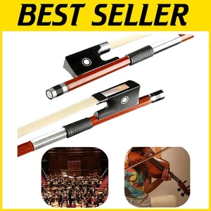Professional 4/4 Brazilwood Violin Bow with Ebony Frog & Horsehair - Lightweight - Picture 1 of 11