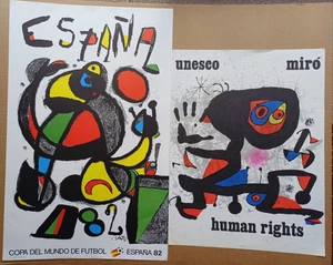 JOAN MIRO 1893-1983 PLAKATE MENSCHENRECHTE UNESCO 1974 & COPA DEL MUNDO ESPANA 82 - Bild 1 von 16