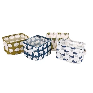 4 Pcs Fabric Storage Basket Cloth Baskets Organizing Collapsible Bins - Picture 1 of 12
