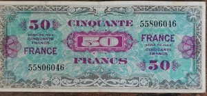 Banknote 50 Franken 1944 FRANKREICH vorbereitet von den USA zur Befreiung 55806046 - Bild 1 von 2