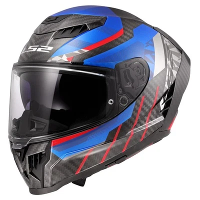 LS2 FF807 Dragon Trax Motorradhelm (Blau/Rot/Carbon) Gr: L (59) - Bild 1 von 4