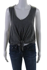 Lululemon Womens V Neck Tie Front Boxy Tank Top Gray Size 8 - Picture 1 of 5