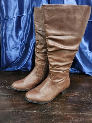 Bota hasta la rodilla Lane Bryant holgada marrón pantorrilla ancha nueva con etiquetas/talla 7W Foto 1 de 4
