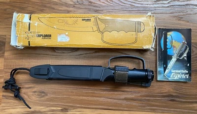 Gutmann Explorer Survival Black Handle Fixed Blade w/ Sheath Made by Marto Spain - Image 1 of 4