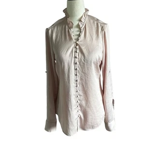 Express Pink Portofino Slim High Neck Top Women's Blouse Size XS | 44-2 - Picture 1 of 5