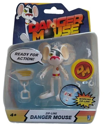 Figura de acción Danger Mouse juguete tirolesa 3" programa de televisión niños raro nuevo en caja sellado Foto 1 de 4