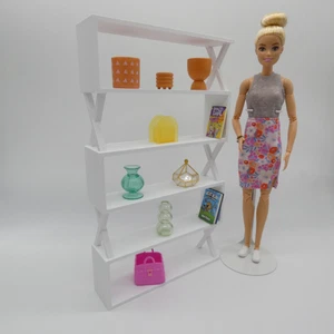 Estantería de muebles para muñeca escala 1/6 blanca X listones Barbie Integrity FR diorama - Imagen 1 de 9