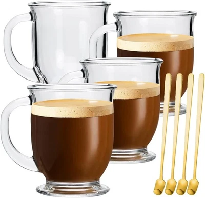 Set De Tazas De Vidrio Para Café Chocolate Té Bebidas Calientes Frías US NUEVO Foto 1 de 4