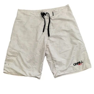 Costume da bagno uomo O'Neill bianco funky board pantaloncini surf casual vacanze W36 Y2K - Foto 1 di 9