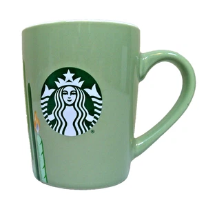 Starbucks 2021 Light Green Ceramic Mug 10 oz – Cactus Candle Design – Coffee Cup - Picture 1 of 8