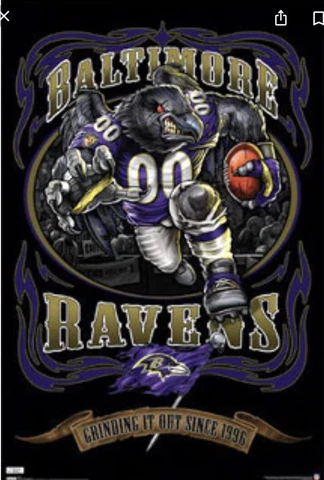 Baltimore Ravens NFL Grinding It out Since 1996 Poster Rare HTF New Cover