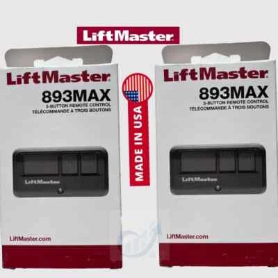 LiftMaster 893MAX 3 Button Visor Remote Control Garage Door Opener - 2 Pack - Image 1 of 3