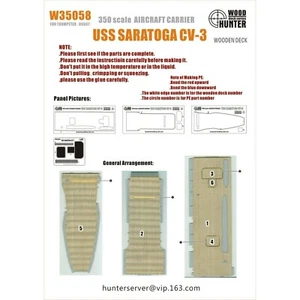 Cubierta de madera Hunter W35058 1/350 USS SARATOGA CV-3 PARA TROMPETISTA 05607 - Imagen 1 de 2