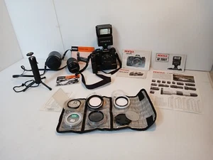 Pentax Super A SLR 35mm Camera +50mm & 135mm Lens Flash Kit, Filters/Accessories - Picture 1 of 24