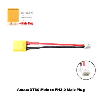 AMASS XT60 or XT30 Plug to PH2.0 Male Female Plug 22AWG Cable for Drone Battery - Image 1 of 4