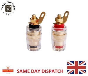 2pcs set Speaker Terminal Binding Post 4mm Banana Plug Socket for Loudspeakers - Picture 1 of 7