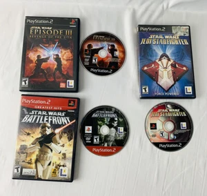 Star Wars: Battlefront 1 & Episode 3 & Jedi Starfighter Playstation 2 PS2 Lot - Picture 1 of 9