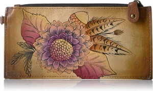 Women'S Hand Painted Genuine Leather Organizer Wallet - Picture 1 of 3