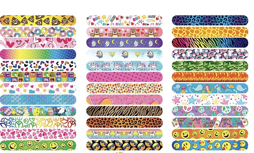 Lote de 20 pulseras surtidas de bofetadas para niños a presión a granel, botín divertido cumpleaños Foto 1 de 1