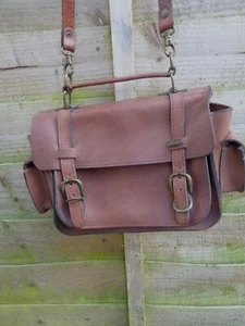 vintage Anta leather satchel hand bag brown tan - Picture 1 of 4