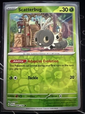 Scatterbug 008/198 Sv01: Scarlet & Violet Base Set Reverse Holo - Image 1 of 2