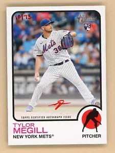 Tylor Megill - 2022 Heritage High Number - Real One Red Ink /73 - Rookie Auto - Bild 1 von 2