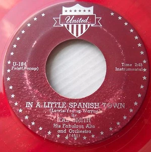 TAB SMITH red vinyl R&B inst. UNITED 45 MR. GEE / IN A LITTLE SPANISH TOWN dm287 - Imagen 1 de 2