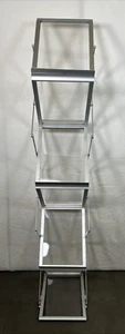 Folding 6 Pocket Magazine Display Brochure Catalog Literature Stand W/Metal Case - Picture 1 of 9