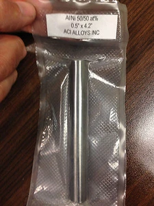Objetivo pulverizador de aluminio/níquel 50/50 Al/Ni al % 99,99% varilla 4,2"" de largo x 0,5"" de diámetro - Imagen 1 de 1
