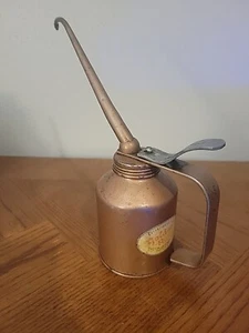 Vintage Eagle Hydraulic Thumb Pump Oiler Oil Can Curved Spout USA Beauty! - Bild 1 von 16