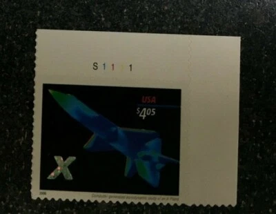 2006USA   #4018   $4.05  X Plane - Plate Number Single Priority  -  Mint  NH   - Image 1 of 4