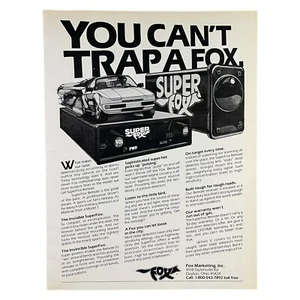 Super Fox Radar Detector Print Ad 1983 8.25x11” Vintage 80s Driving Racing Auto - Picture 1 of 1