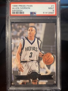 1996 Press Pass Allen Iverson Swisssh Silver Parallel PSA 9