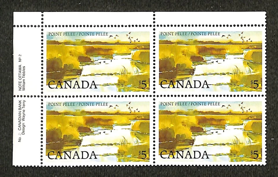 CANADA - SCOTT 937 - UL PLATE BLOCK - PLATE 2 - NATIONAL PARKS - 1984 - CV 75$ - Image 1 of 1