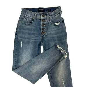 Lucky Brand Jeans Damen 4/27 High Rise Crop Bridgett Button Fly Blau Denim - Bild 1 von 11