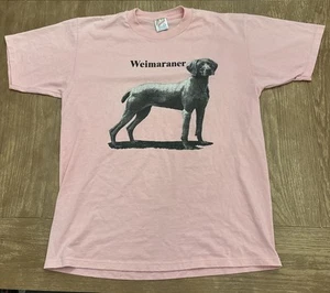 T-shirt cane vintage Weimaraner rosa usata in ottime condizioni taglia L - Foto 1 di 6