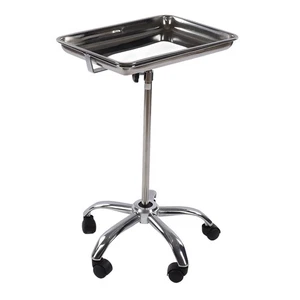 Salon Tray With Wheels Metal Stainless Steel Liftable Moveable For ZC - Picture 1 of 22