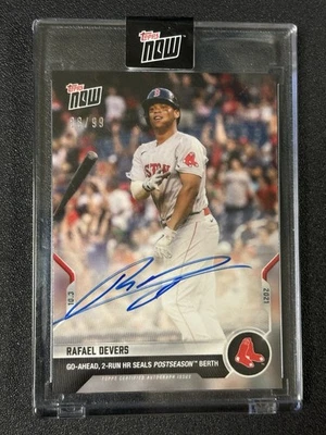 2021 Topps Now 亲笔签名 Rafael Devers #897A 季后赛 HR 序列号 88/99 — 第 1/3 张图片
