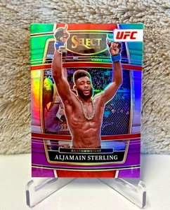 2022 Panini Select UFC- Aljamain Sterling Green and Purple Prizm Concourse - #57 - Picture 1 of 2