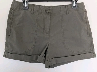 Theory 女式 6 码 Cotary Latitude 短裤铐边斜纹布口袋绿色 — 第 1/4 张图片