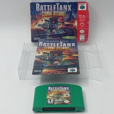 BattleTanx Global Assault N64 Nintendo 64 Complete CIB With Box Protector Tested - Image 1 of 4