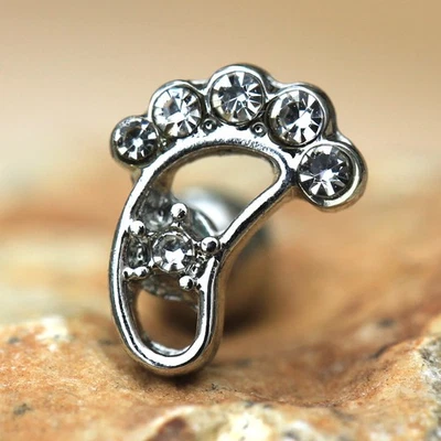 316L Stainless Steel Footprint Cartilage Earring - Image 1 of 3