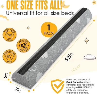 1 Sleepah Bed Rail for Toddlers Memory Foam Bed Bumper Guard w Dual Non-Slip Pad - Image 1 of 4