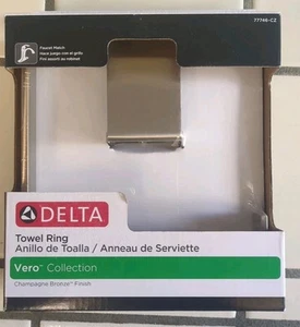 DELTA TOWEL RING VERO COLLECTION #77746-CZ CHAMPAGNE BRONZE FINISH $34.99 EACH - Picture 1 of 3