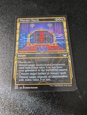 Obscura Charm Foil Miscut Misprint Showcase Streets of New Capenna SNC MTG Magic - Image 1 of 2
