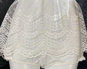 Custom White Chiffon & White Lace Panties Sz 12 Wide Gusset - Picture 1 of 7