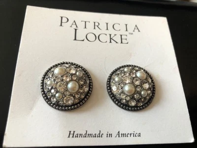 NWT 2011 Patricia Locke Clip Earrings: Swarovski Crystals! - Image 1 of 4