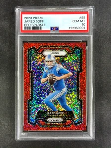 2023 Panini Prizm #98 Jared Goff Red Sparkle SSP PSA 10 Gem Mint, Detroit Lions - Picture 1 of 2